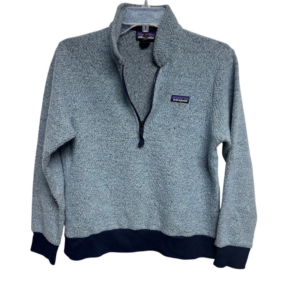 Patagonia Women's Small Woolyester Fleece Pullover Quarter Zip Big Sky Blue